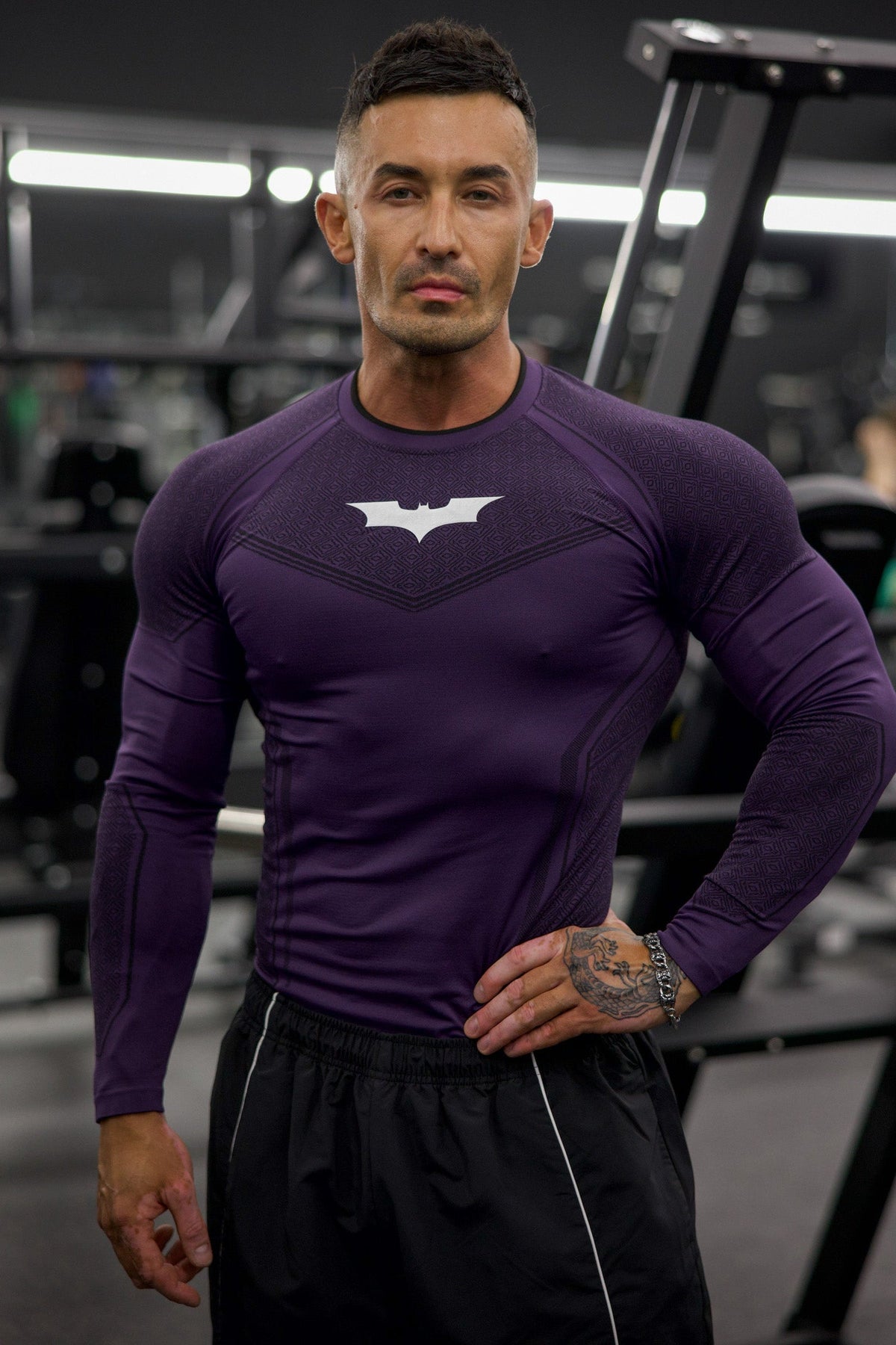 8004 - Batman Compression Longsleeves - Purple Limited Edition