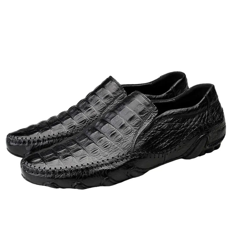 Crocodile Print Moccasin Shoes
