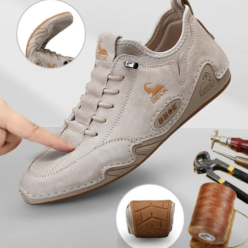 Casual Sneakers Cowhide Soft-soled Men's Shoes