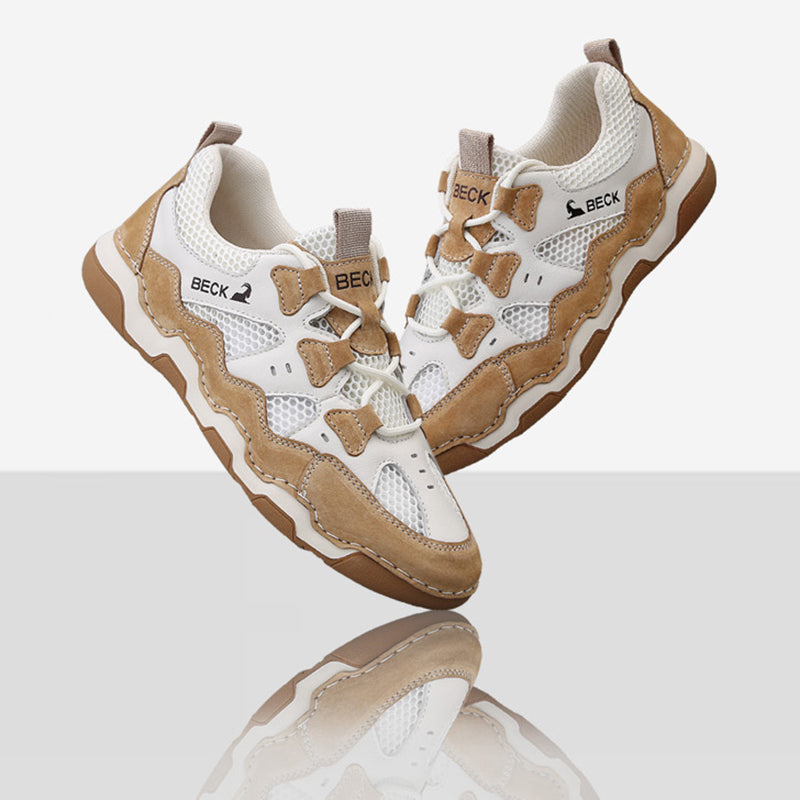 Cowhide Mesh Shoes Summer Breathable Sneakers
