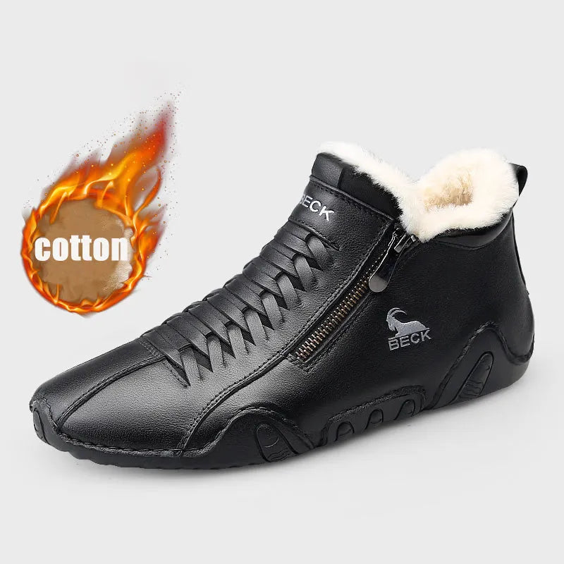 High-top Leather Soft-soled Casual Shoes