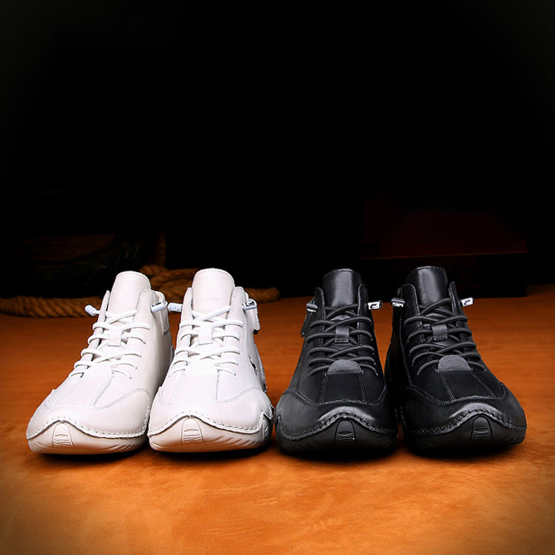 Leather Soft Sole High Top Casual Shoes