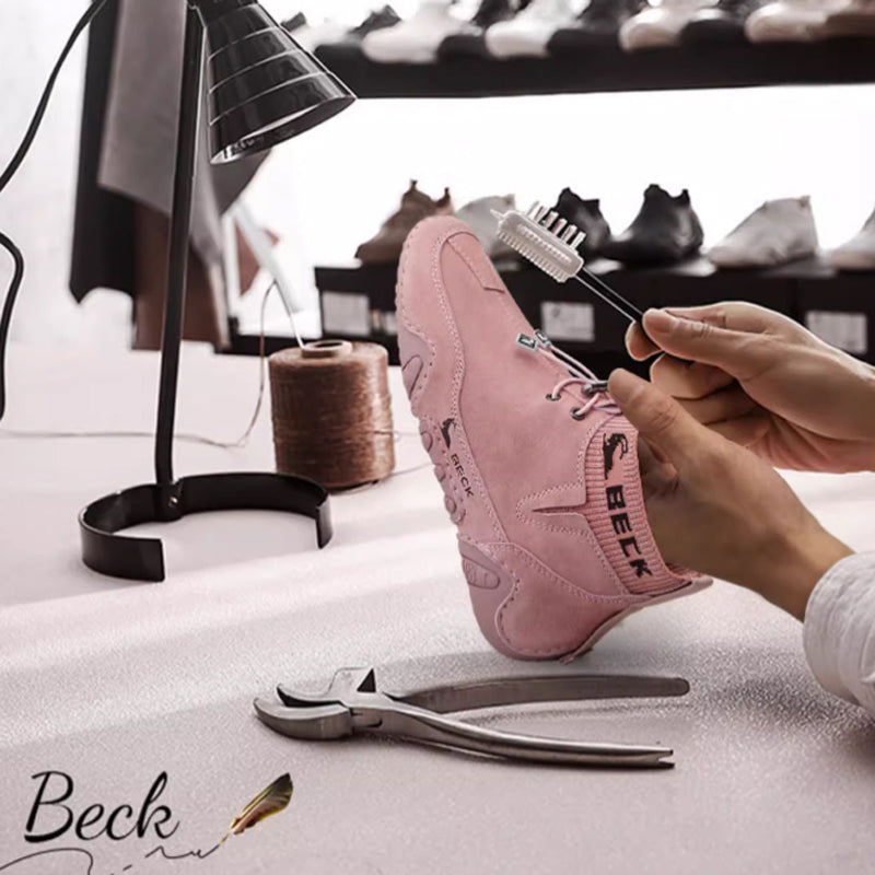 Hand-stitched Leather Ankle Boots For Women