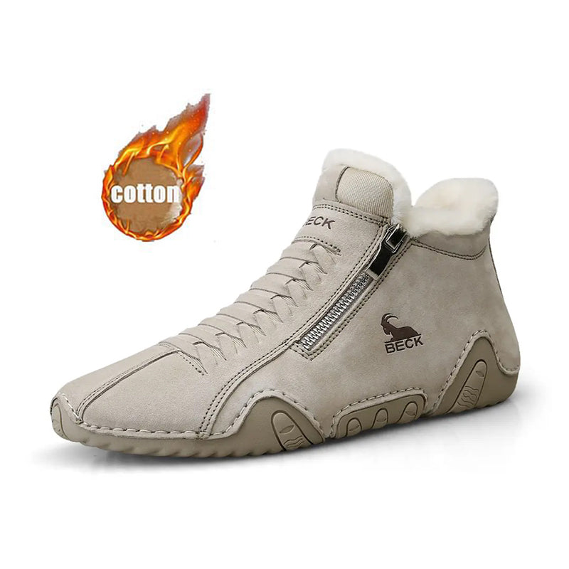 Side Zipper Leather Shoes