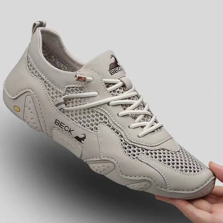 Breathable Mesh Surface Leather Exercise Casual Shoes