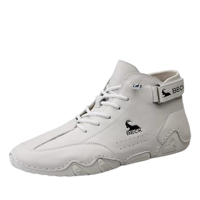 Leather Soft Sole High Top Casual Shoes