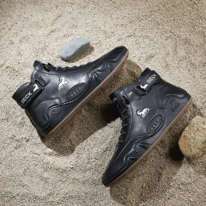 Leather Non-slip Soft Sole Warm Daily Casual High-top Sneakers